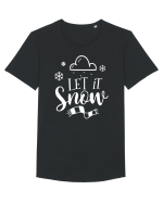 Let it Snow White Tricou mânecă scurtă guler larg Bărbat Skater