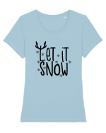 Let it Snow Reindeer Tricou mânecă scurtă guler larg fitted Damă Expresser