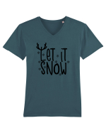 Let it Snow Reindeer Tricou mânecă scurtă guler V Bărbat Presenter