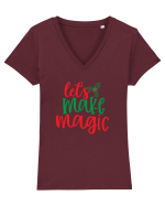 lets make Magic Xmas Tricou mânecă scurtă guler V Damă Evoker