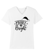 Merry and Bright Black Tricou mânecă scurtă guler V Bărbat Presenter
