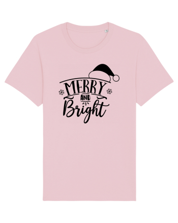 Merry and Bright Black Cotton Pink