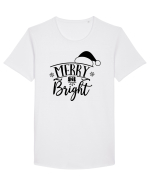 Merry and Bright Black Tricou mânecă scurtă guler larg Bărbat Skater