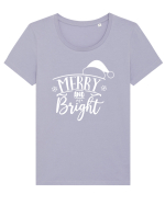 Merry and Bright White Tricou mânecă scurtă guler larg fitted Damă Expresser