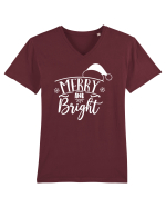 Merry and Bright White Tricou mânecă scurtă guler V Bărbat Presenter