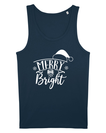Merry and Bright White Navy