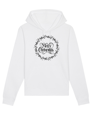 Merry Christmas Round Black White