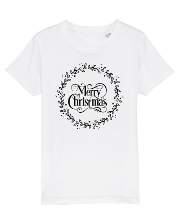 Merry Christmas Round Black White