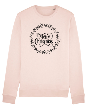 Merry Christmas Round Black Candy Pink