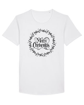 Merry Christmas Round Black White
