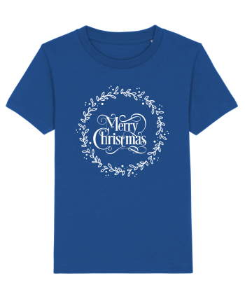 Merry Christmas Round White Majorelle Blue