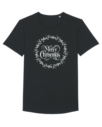 Merry Christmas Round White Black