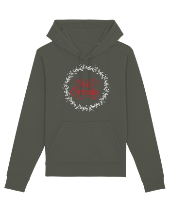 Merry Christmas Round Red Khaki