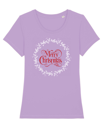 Merry Christmas Round Red Lavender Dawn