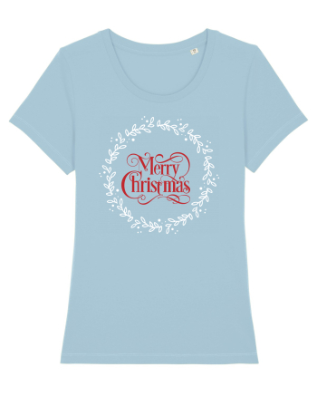 Merry Christmas Round Red Sky Blue