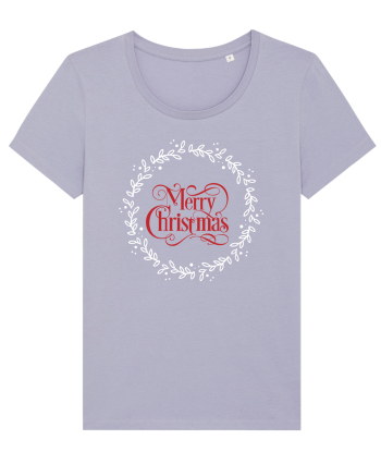 Merry Christmas Round Red Lavender
