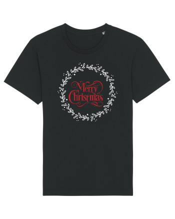 Merry Christmas Round Red Black