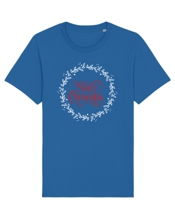 Merry Christmas Round Red Royal Blue