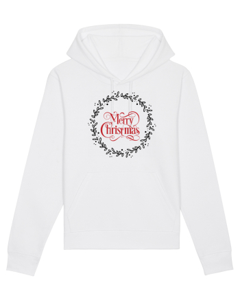 Merry Christmas Round Red 2 White