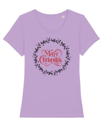 Merry Christmas Round Red 2 Lavender Dawn