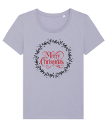 Merry Christmas Round Red 2 Tricou mânecă scurtă guler larg fitted Damă Expresser