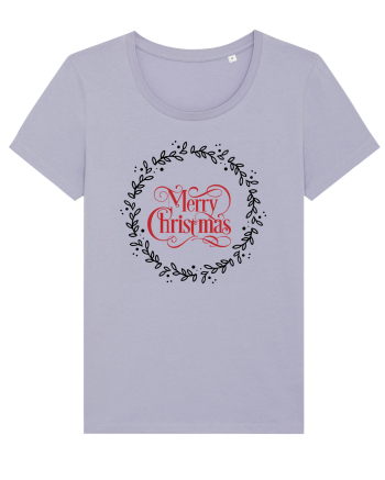 Merry Christmas Round Red 2 Lavender