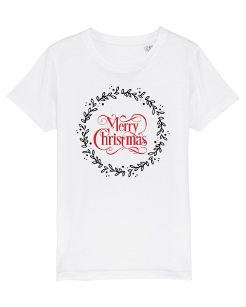 Merry Christmas Round Red 2 White