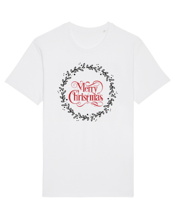 Merry Christmas Round Red 2 White