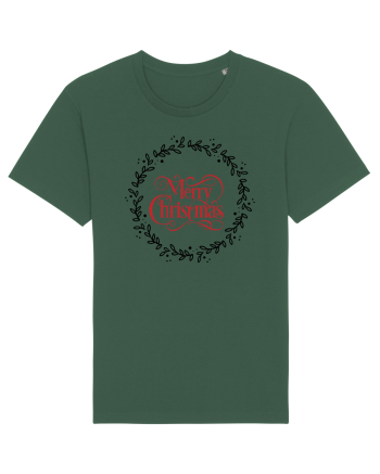 Merry Christmas Round Red 2 Bottle Green