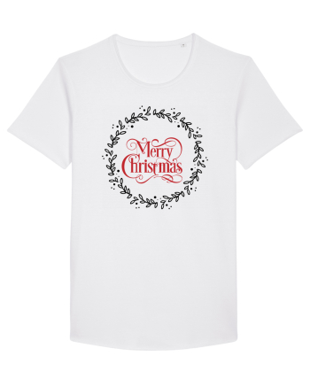 Merry Christmas Round Red 2 White