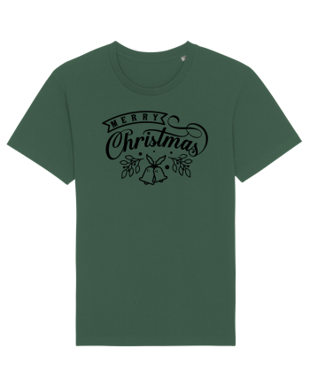 Merry Christmas Black Bells Bottle Green
