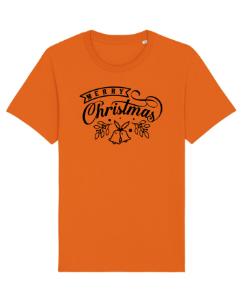 Merry Christmas Black Bells Bright Orange