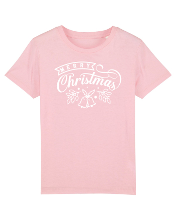 Merry Christmas White Cotton Pink