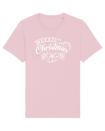 Merry Christmas White Cotton Pink