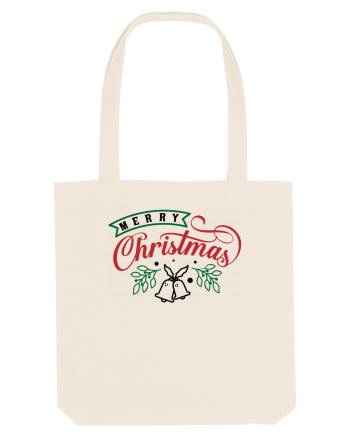Merry Christmas Bell Green Natural