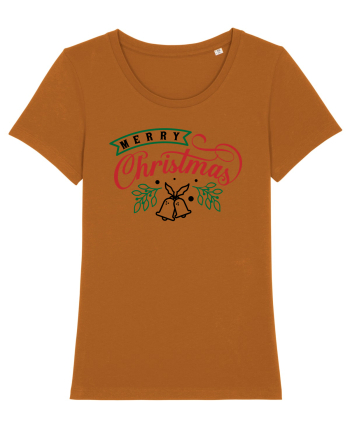Merry Christmas Bell Green Roasted Orange