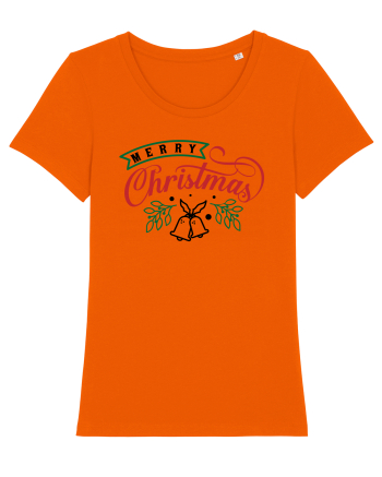 Merry Christmas Bell Green Bright Orange