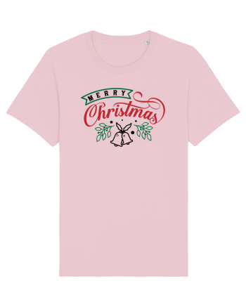 Merry Christmas Bell Green Cotton Pink