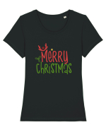 Merry Christmas Color Tricou mânecă scurtă guler larg fitted Damă Expresser