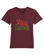 Merry Christmas Color Tricou mânecă scurtă guler V Bărbat Presenter