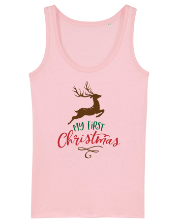 My First Christmas Reindeer Cotton Pink