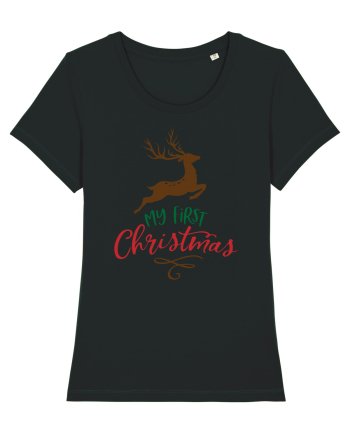 My First Christmas Reindeer Black