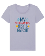 MY Students are Merry Tricou mânecă scurtă guler larg fitted Damă Expresser