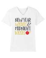 New Year Wishes Tricou mânecă scurtă guler V Bărbat Presenter