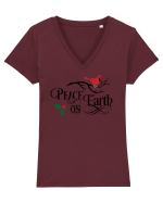 Peace on Earth Variant Tricou mânecă scurtă guler V Damă Evoker