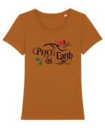 Peace on Earth Variant Tricou mânecă scurtă guler larg fitted Damă Expresser