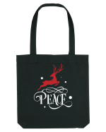 Peace White Reindeer Red Sacoșă textilă