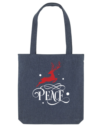 Peace White Reindeer Red Midnight Blue