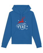 Peace White Reindeer Red Hanorac Unisex Drummer