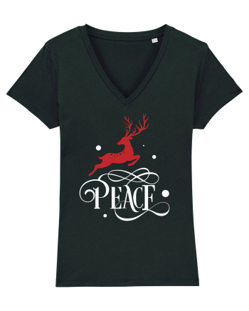 Peace White Reindeer Red Black